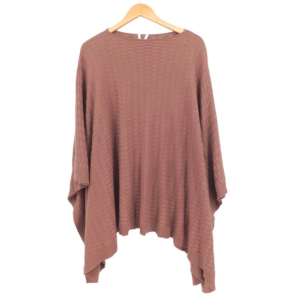 Lululemon Dusty Rose Mauve Textured Diamond Knit Poncho Wrap Cape One Size